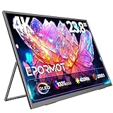 EPORMOT Tragbarer Monitor 4K 60,5 cm (23 Zoll), 3840 x 2160 UHD 24 Zoll QLED großer Monitor, 400 Nits | 100% DCI-P3 | USB-C & HDMI | VESA & Kickstand | Zweiter Bildschirm für Computer, Mini-PC