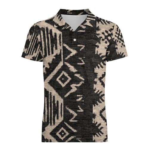 Boys' Classic Polo Shirts Short Sleeve Moisture-Wicking Golf & Tennis Shirts for Youth Teens Geometric Pattern4