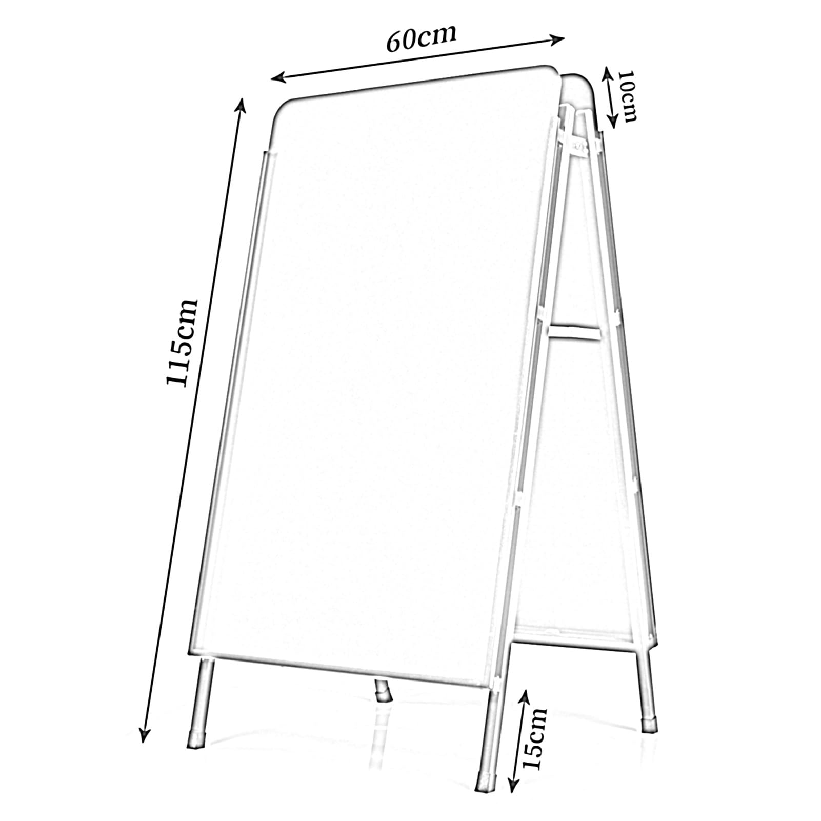 Acera Firmar, Cartelera, De Dos Caras Soporte Para Carteles, Exterior Soporte Para Letrero, Publicidad Ventas Señalización Soporte De Exhibición Para Restaurante Boda Cafetería(Black,60x115cm