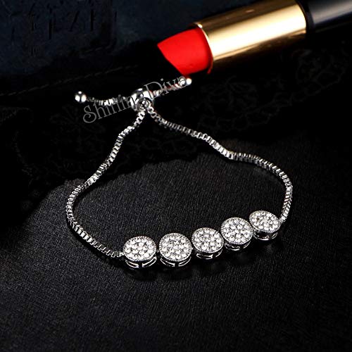 Image of Shining Diva Fashion Full Crystal Charm Stylish Gold Plated Charm Bracelet for Women