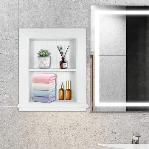 Royxen Recessed Medicine Cabinet 14 x 18 Inch, Medicine Cabinet, Large Medicine Cabinet, 2-Tier