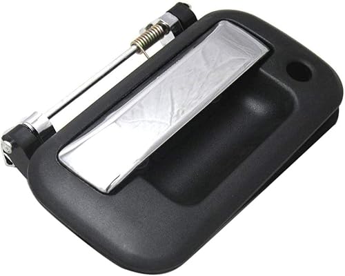 Miniatura 4 de Manija para puerta trasera Ford F-150 2004-2013  con orificio para llave, bisel negro texturizado con palanca cromada, plástico