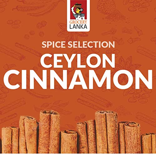 Ceylon Cinnamon Sticks 3.5oz (100g), 4 Inch Long, 9-11 Cinnamon Sticks in 3.5oz, Great for daily use of Cooking, Baking and Grinding