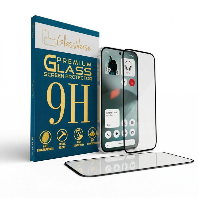 Image of GlassVerse Toughened Oleophobic Tempered Glass For Nothing Phone 3 (Pack Of 2) with Free Installation Kit. Full screen Coverage - 6.67 inch