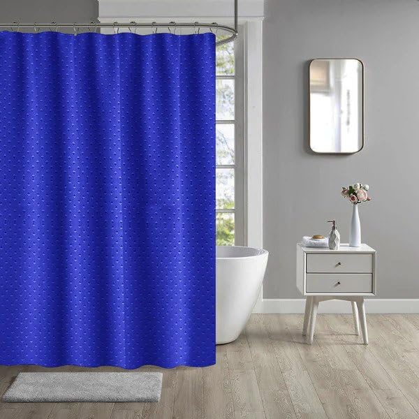 iPEAK Shower Curtains Heavy duty Mould Proof Mold-Resistant Water Repellent Washable Diamond Fabric Bathroom Curtain 180cm x 180cm (Royal Blue) - Image 3