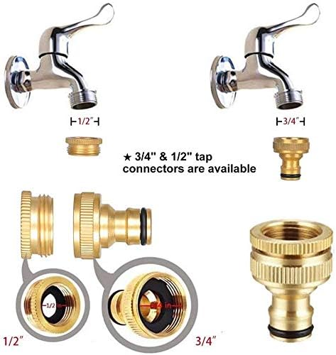 Hydrogarden Garden Hose Connector, Solid Brass Tap Connector, 1/2 Inch and 3/4 Inch 2-in-1 Faucet Connector - Image 3