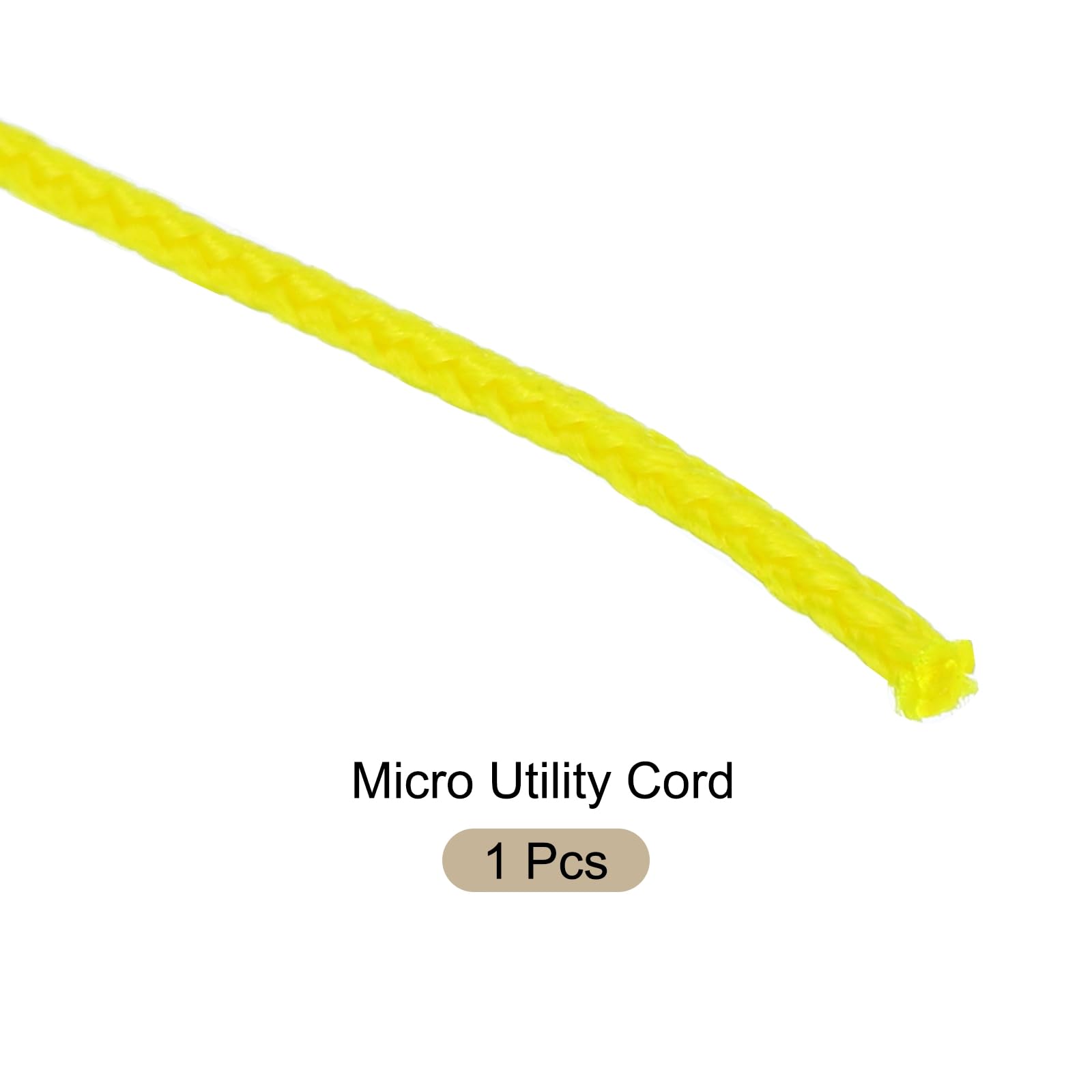 Mikro Paracord 1,18 mm x 50 metrów sznurek 45 kg poliestrowy spleciony mocny sznurek ze szpulą [do wędrówek, ćwiczeń, namiotu, projektów DIY] - cytrynowo żółty