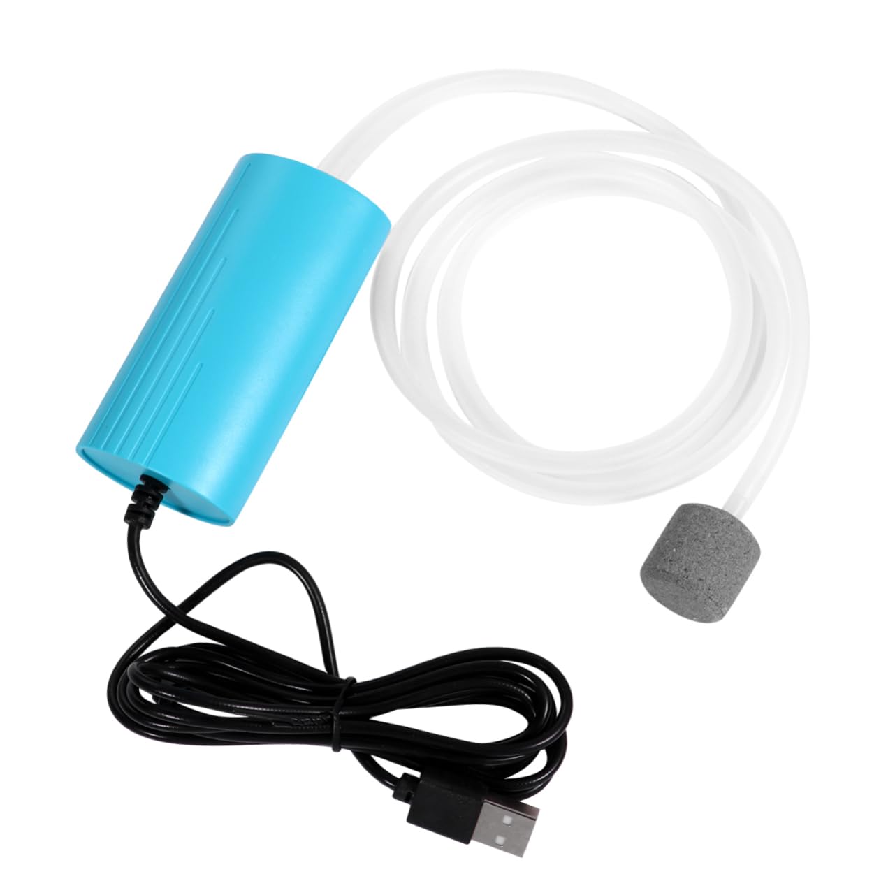 Happyyami Bomba De Oxigeno Pecera Bomba De Piedra Burbujeador De Acuario Bomba De Agua Hidropónica Minibomba De Aire Bomba Portátil Pequeño para Pecera Filtros para Peceras Abs Blue