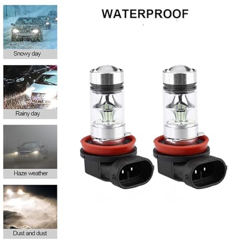 Akozon Ice Blue Fog Light Bulb Set of Fog Lights Led Fog Light Bulb H11 H8 8000 K 1000 LM 20 LEDs 100 W Headlight Bulbs Kit