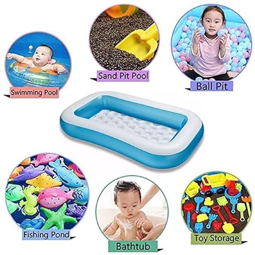 Image of Kidoyz 5.5 Feet Inflatable Baby Pool Bath Tub for Kids (4-9 Years) - Indoor & Outdoor Swimming Pool for Toddlers | with or Without Air Pump (5.5Ft Pool + Air Pump)
