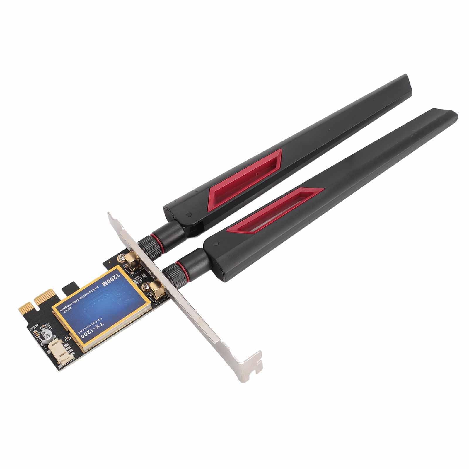 Dpofirs PCI Express X1 Scheda WiFi, Adattatore di Rete per PC a Gamma Ampia -Card 4.0 Stable 1200 Mbps 7260AC con Doppia Antenna 10DBI per Computer