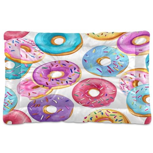 KJIZMO Donuts4 Dog Bed Mat, Soft Comfortable Warm Crate Pad with Anti-Slip Bottom, Machine Washable Pet Mattress for Pets Sleeping for Large Medium Dogs & Cats 24x18in
