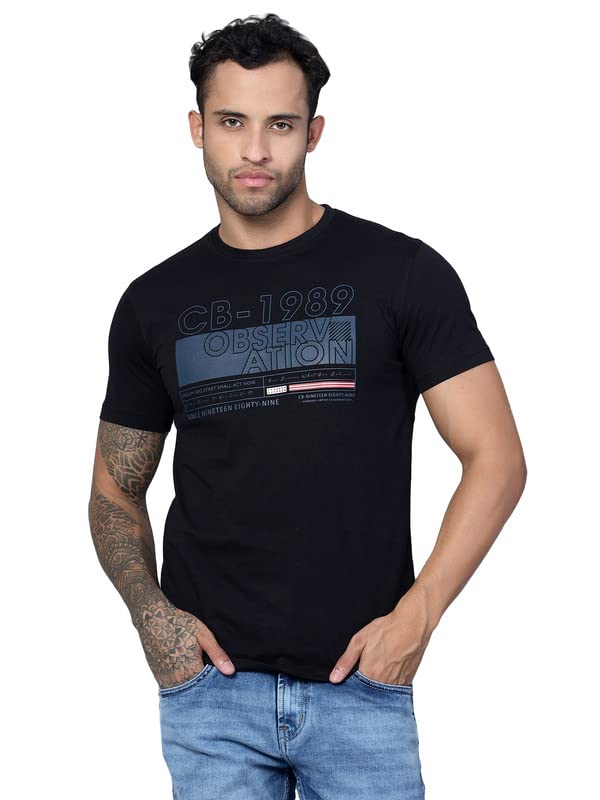 cantabil Black Regular Fit Printed Round Neck Half Sleeve Casual T-Shirt for Men | Half Sleeves Round Neck T-Shirts for Men | Mens Round Neck Printed T-Shirt (P_MTSH00285_BLACK)-picture-40