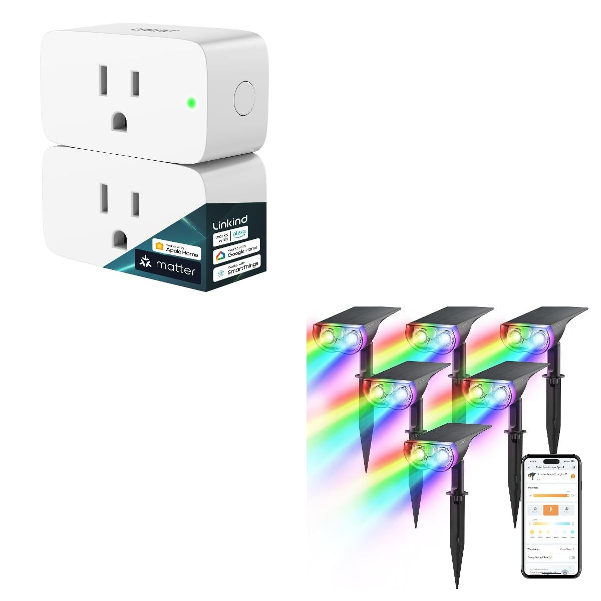 Linkind Matter Smart Plug Work with Apple Home Siri Alexa Google Home SmartThings Smart Outlet 15A 1800W Max