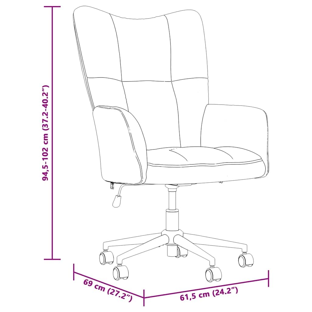 Fotel relaksacyjny, jasnoszary, aksamitny, z obrotowym siedziskiem i kółkami, z regulacją wysokości za pomocą sprężyny gazowej, ergonomiczny fotel do salonu, biura i kącika do czytania