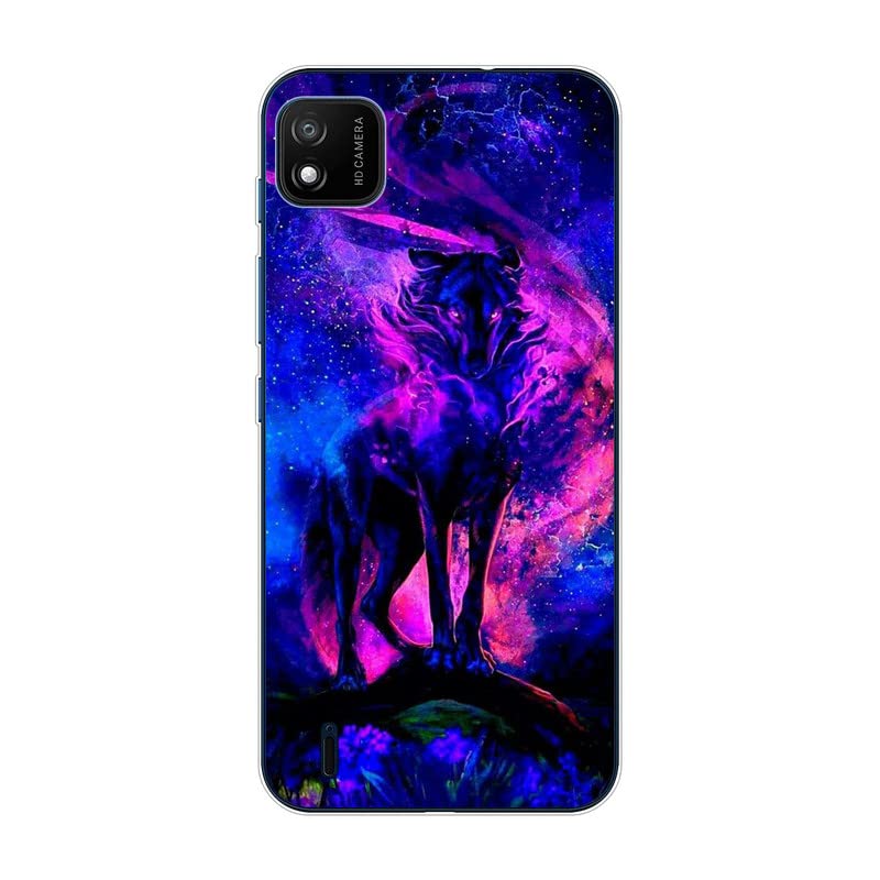 KARTXITAI Cover Compatibile con WIKO Y62/Y62 PLUS Custodia Trasparente Slim in Silicone TPU con Assorbimento degli Urti e Anti-Graffio-lupo