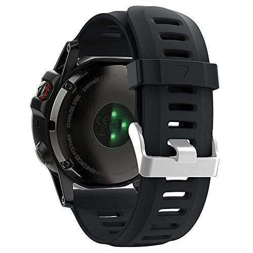 ZSZCXD Band for Garmin Fenix 3 / Fenix 3 HR/Fenix 5X, Soft Silicone Wristband Replacement Watch Band for Garmin Fenix 3 / Fenix 3 HR/Fenix 5X Smart Watch (Black)