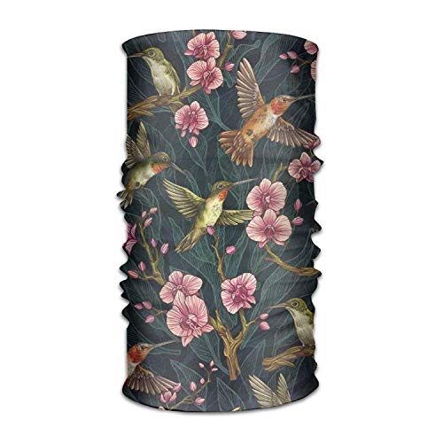 Men&Women Humming Bird Tropical Sports&Casual Bandanna Headwear Scarf Wrap Neck Gaiters Headband Helmet Liner Balaclava for Running,Yoga,Hiking