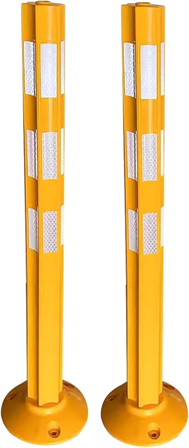 Traffic Cone Construction Cone 2 4 5 10 12 24 Pack Portable Traffic Delineator Post Cones, Driveway/Garage/Walkway Reflective Warning Post, Floor Mount Parking Barri,Pack of 2-High-80cm/31.5in