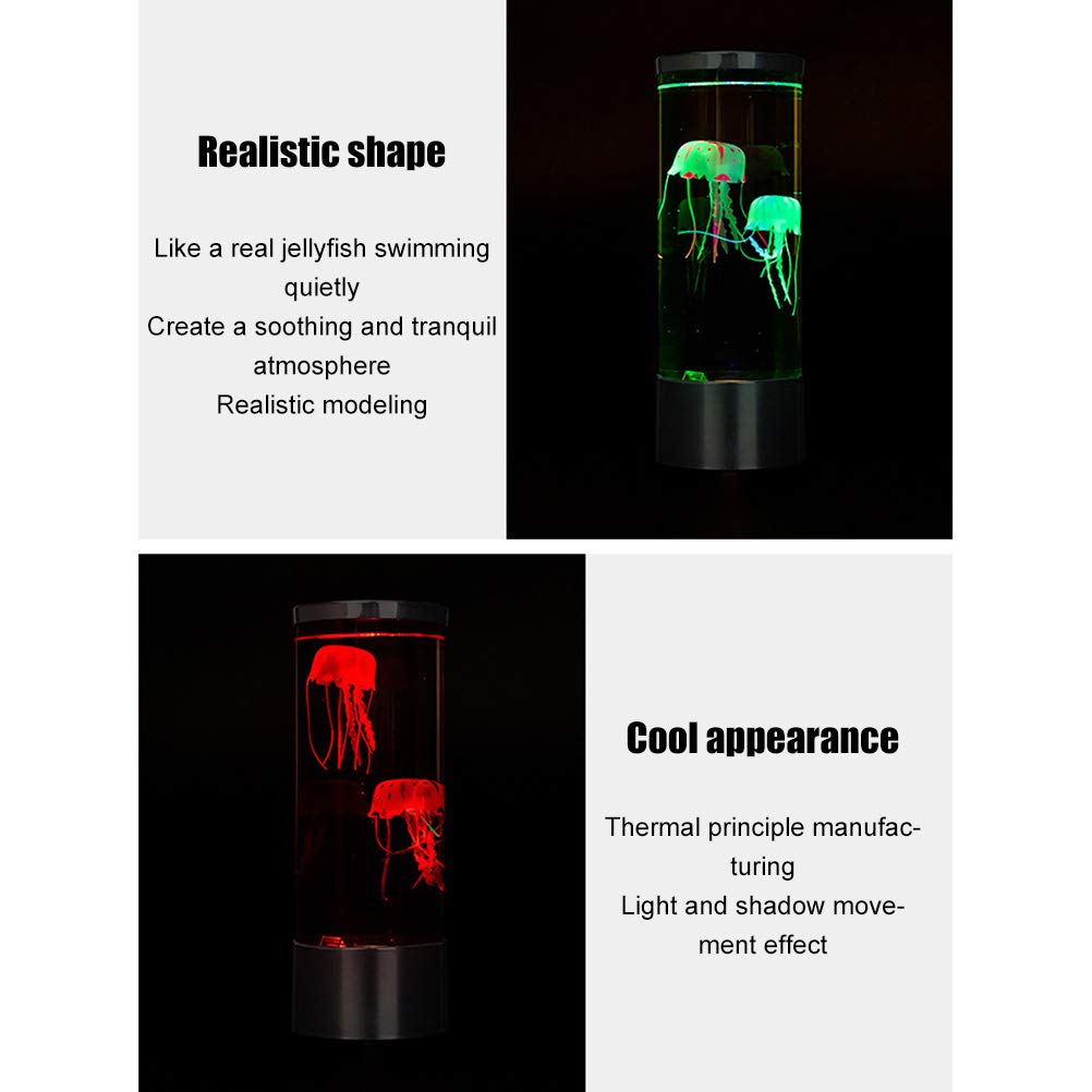 Lámpara de Lava de Medusas, Lámpara de Medusas LED Regalo de Luz de Noche de Estado de ánimo para la Decoración de la Oficina en el Hogar (Negro)