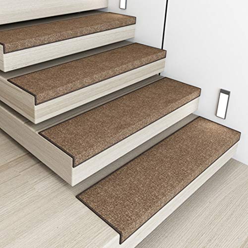 SF-ICZY - Alfombrilla Antideslizante para Escalera, autoadhesiva, para decoración del hogar (Juego de 3, 26 x 65 cm), Color marrón Cover