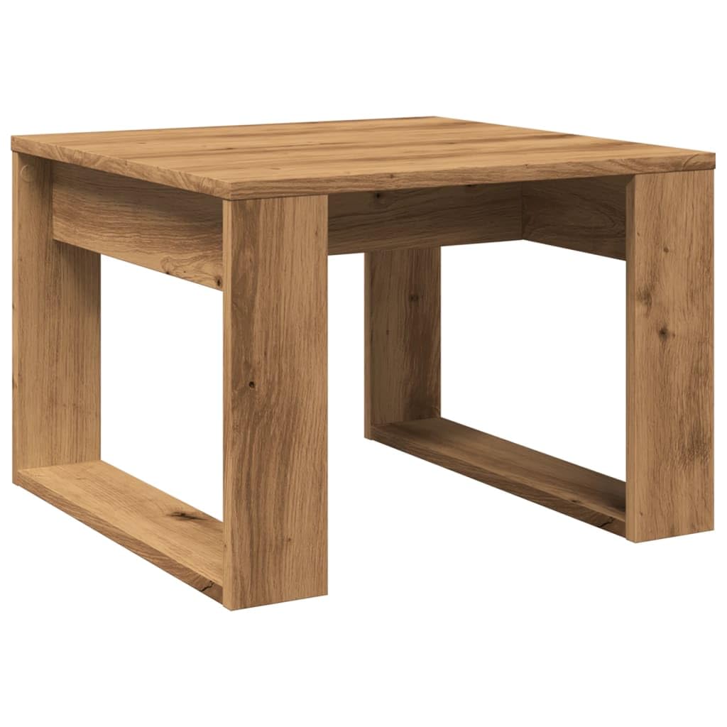 Table d appoint chêne artisanal 50x50x35 cm bois d ingénierie