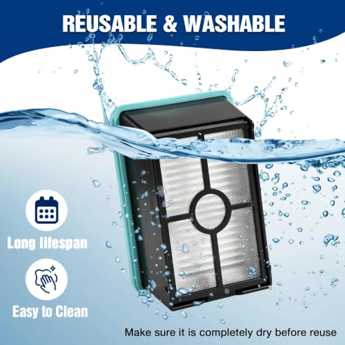 Image of 3831 Filter Replacement Parts Compatible with Bissell CrossWave Hard Floor Expert 3831 HF2 3845N, Floor Scrubber Wet Dry Vacuum Cleaner Accessories, 4 Pack