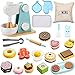 Set di 25 Giocattolo in Legno Frullatore per Biscotti Cibo da Giochi e Accessori per Cucina Set di Alimenti per Biscotti in Legno con Mixer Mattarello Biscotti e Cupcake Toy Interattivo