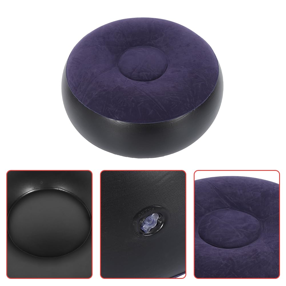 Tabouret Gonflable Intérieur Extérieur, Flocage Repose Pieds Canapé Coussin Rond Pouf à Air Pour Enfants Tout Petits Adultes Maison Patio Jardin Camping Yoga Noël maison jardin jeux pique niques plage