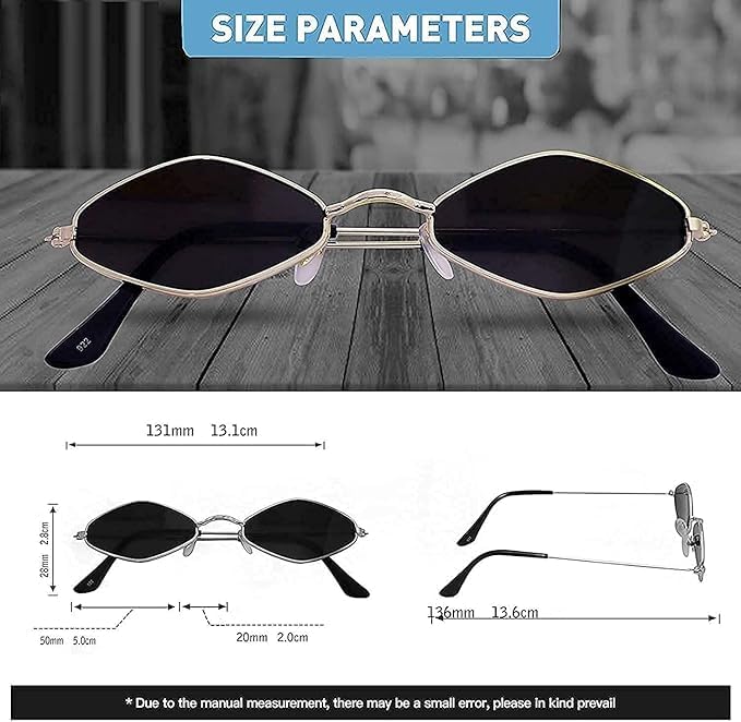 Image of ARZONAI Silver Black Lens Fashion Modern Trending UV Protected Cat Eye Silver Metal Frame Sunglasses, Goggles for Women's- Pack of 1 Size Small