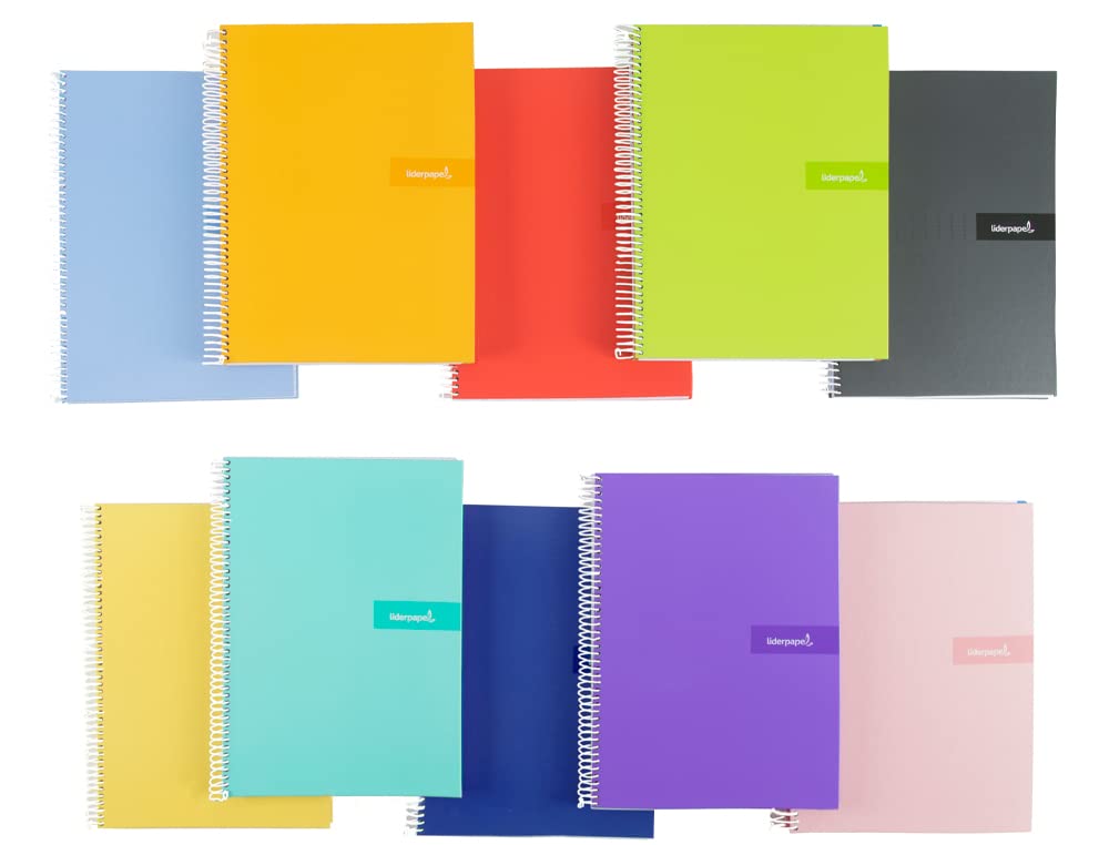 Liderpapel Spiral notebook a5 crafty cover lined 80h 90g millimeter 2mm assorted colors