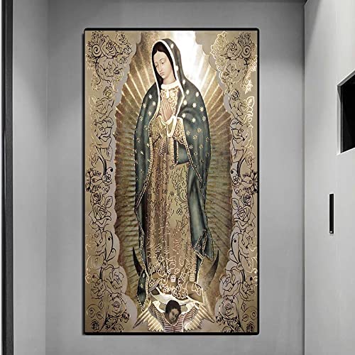 Catholique La Vierge De Guadalupe Affiches et Gravures Décor À La Maison Religieux Notre Dame De Guadalupe Mur Art Toile Peinture 50x75cm Sans Cadre