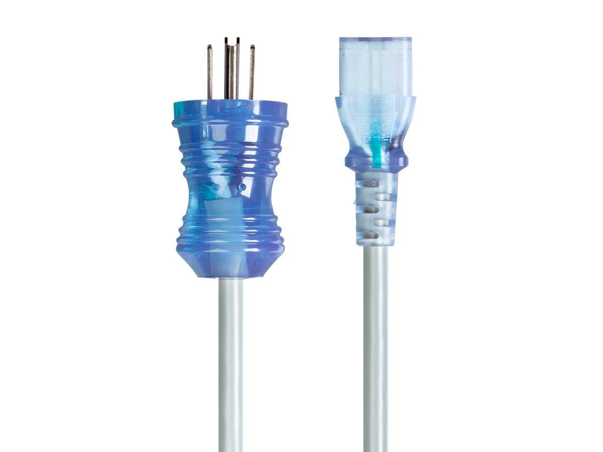Monoprice Hospital-Grade Computer Power Cable/Cord - 6 Feet - Gray | Clear Plugs 10A 14 AWG (NEMA 5-15P to IEC-320-C13)