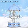 Gold Carousel Horse Music Box Christmas Snow Globe - Lantern Whirling Gift Girls Women Mom Christmas Birthday Day Home Decoration