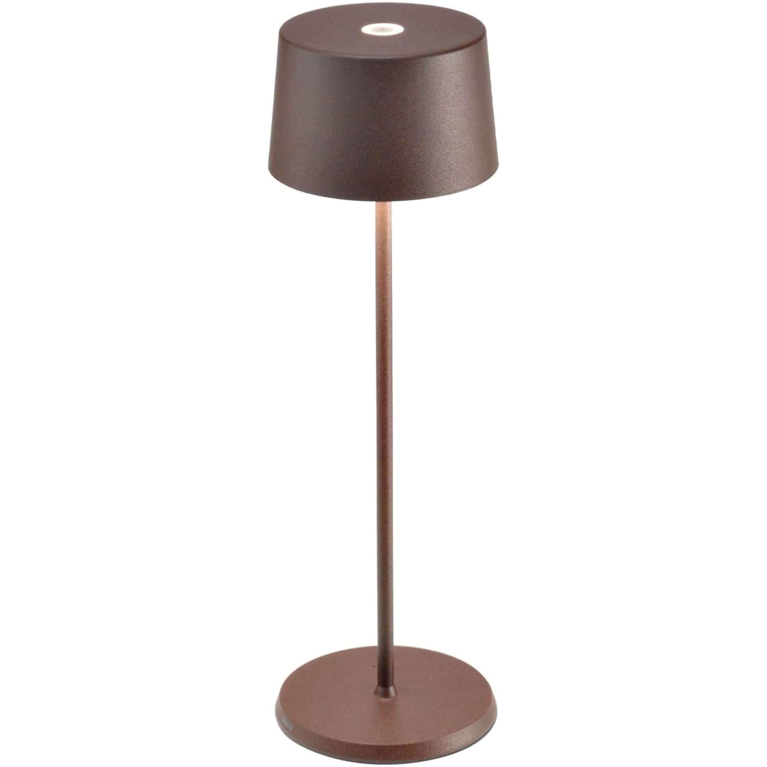 Zafferano, Olivia Pro Lamp, Cordless Rechargeable Table Lamp with Touch Control, for Indoor and Outdoor Use, Dimmer, 2200-3000 K, Height 20 cm, Corten Colour