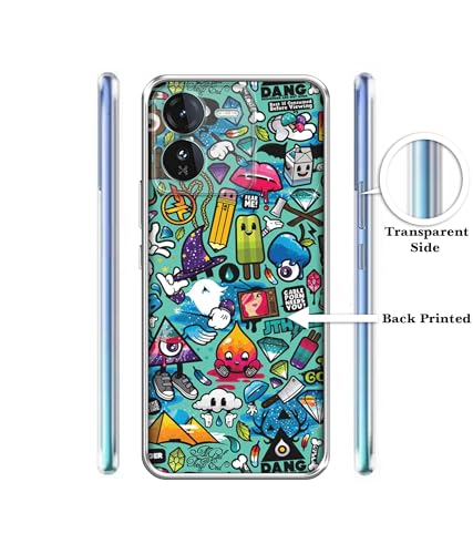 Image of Crazy Design Printed Silicon Soft TPU Back Case Cover for Iqoo Z9 5G, Multicolor