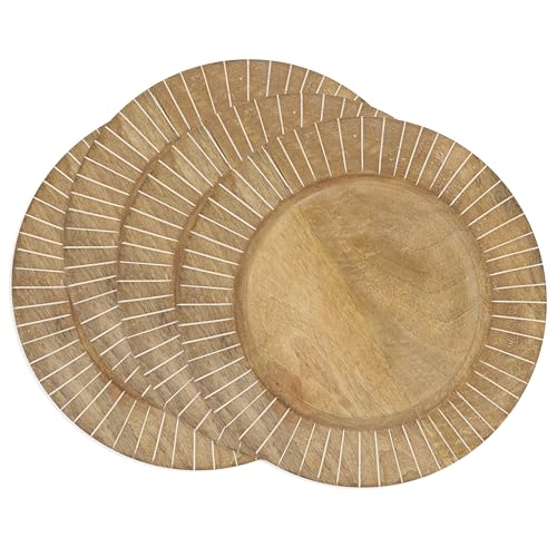 Platos decorativos de madera mango set 4 miniatura 3