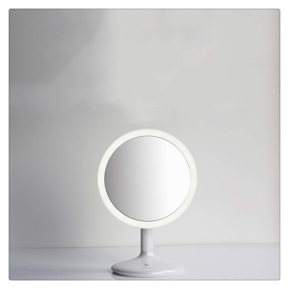 Espejo de Maquillaje ajouty 1x LED Espejo de Aumento de 90 rotación Espejo de vanidad con 21 LED Luces de Espejo cosmético Recargable.