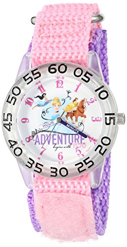 Disney Girl's 'Cinderella' Quartz Plastic and Nylon Watch, Color:Pink (Model: W002953)