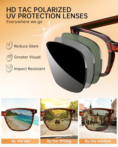 Image of STGATN Polarized Sunglasses for Men and Women, UV400 Protection Trendy Retro Sun Glasses for Driving Outdoor Hiking Fishing