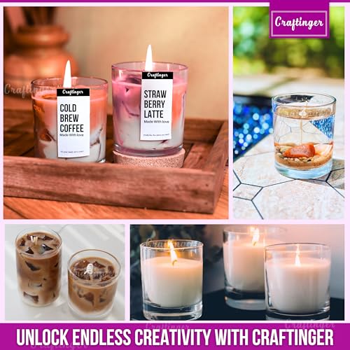 Image of Craftinger 15ml Liquid Candle Dye Pigment, Set of 8 Vibrant Color for Making, Colour for All Type Wax Soy,Gel, Paraffin,Bees Wax for for Adults & Beginners