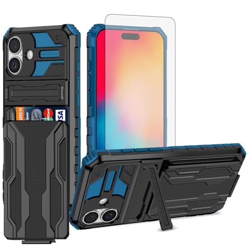 Coque iPhone 16 antichoc Asuwish JGKB US bleu anti-rayures