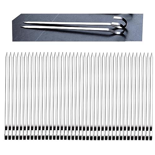 40PCS Kabob Skewers Flat Metal BBQ Barbecue Skewer 7