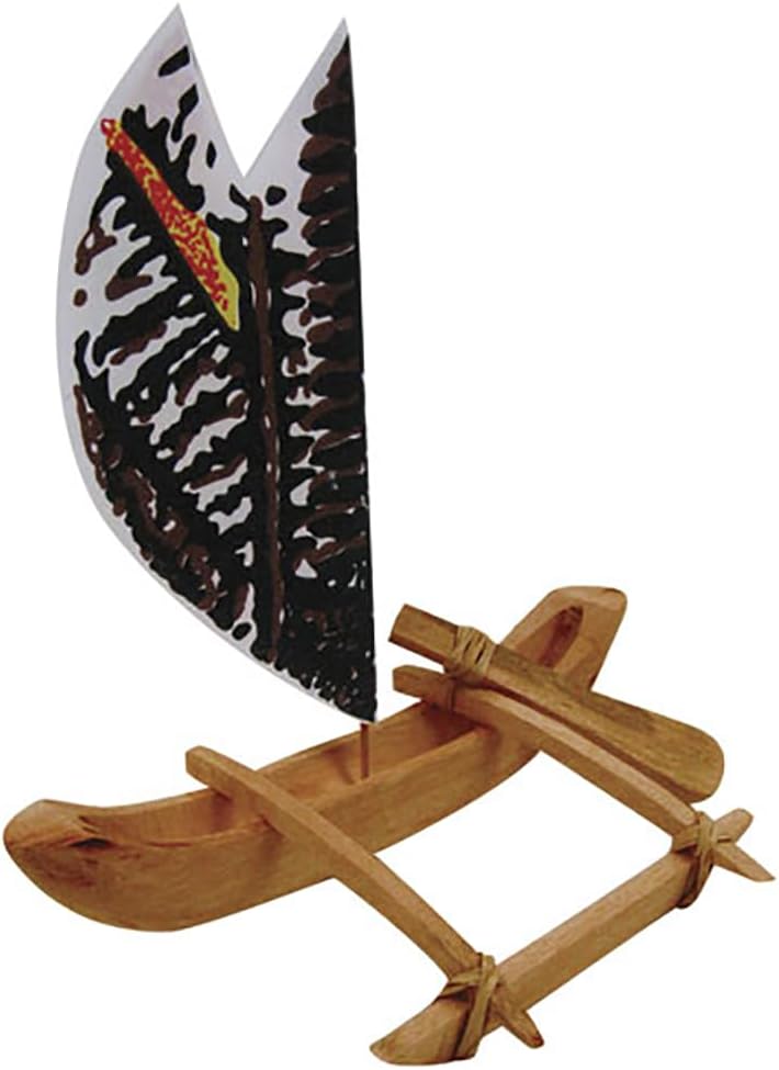 The Islander Group Hawaiian Outrigger Canoe with Sail 8" W