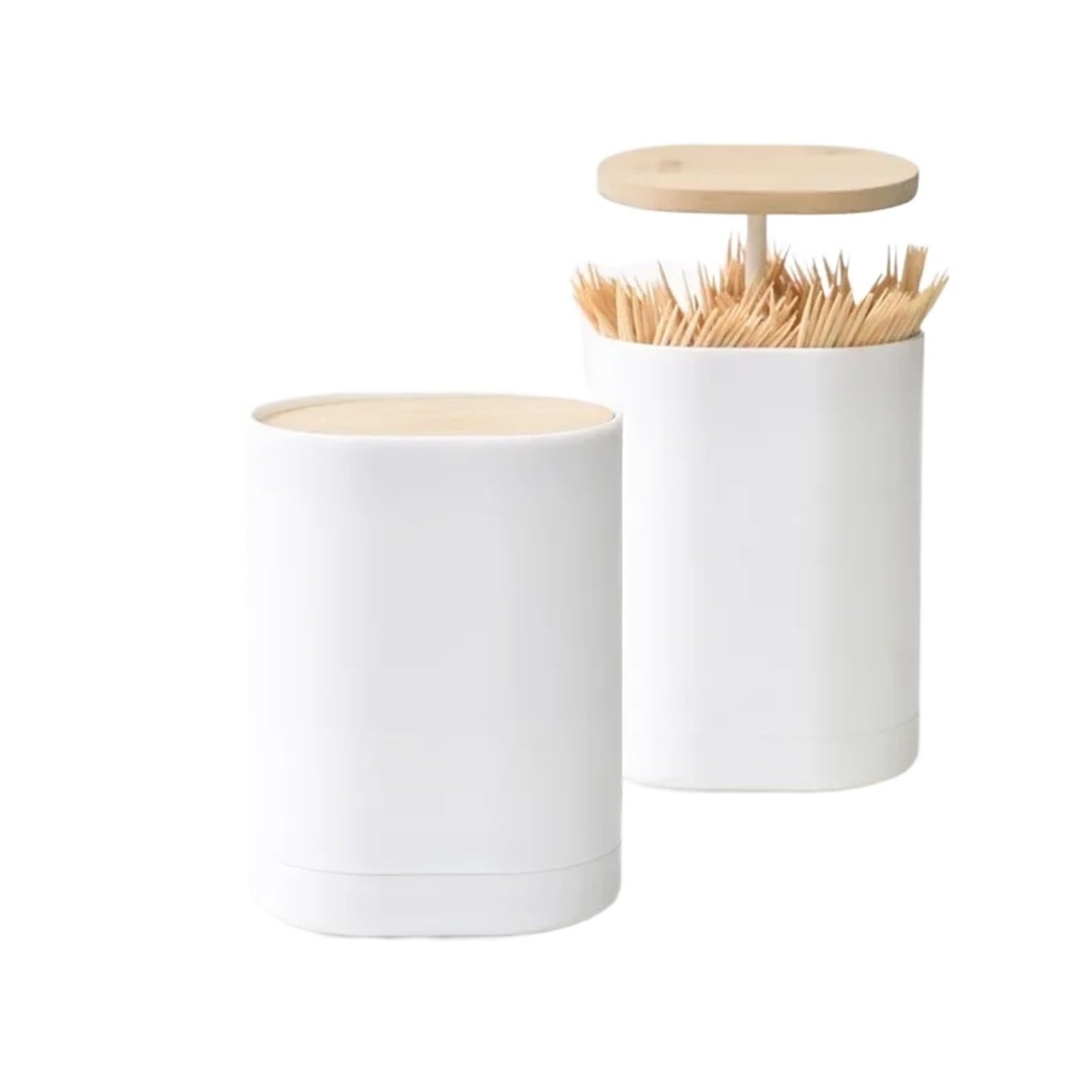 Gwyzax Toothpick Holder Automatic Toothpick Dispenser Box 12pcs Plastic Holder for Cotton Bud Storage