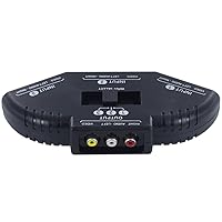 Vista 4 de Fosmon Interruptor y divisor RCA de 3 vías, selector de audio y video estéreo de 3 entradas (hembra) y 1 salida (hembra) con cable de conexión AV