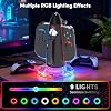 AUDHIED Charging Dock Compatible with Nintendo Switch 2 Controllers, 4 Port Magnetic Charger Station Compatible with 2025 Switch 2 with RGB Lights&Charging Cable - Black, Rocket Shape