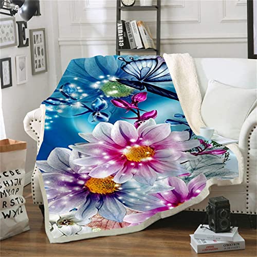 Couverture polaire durable et confortable jeté de canapé imprimé papillon 3D