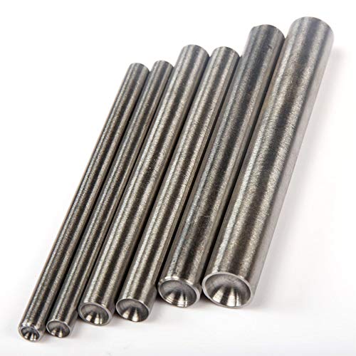 Wuta Leather Craft Mushroom Nail Setter Tool Kit & Steel Handmade Diy Leather Installation,(4+5+6+7+8+10) Mm And Rectangle Base 7 Packs #TOP3