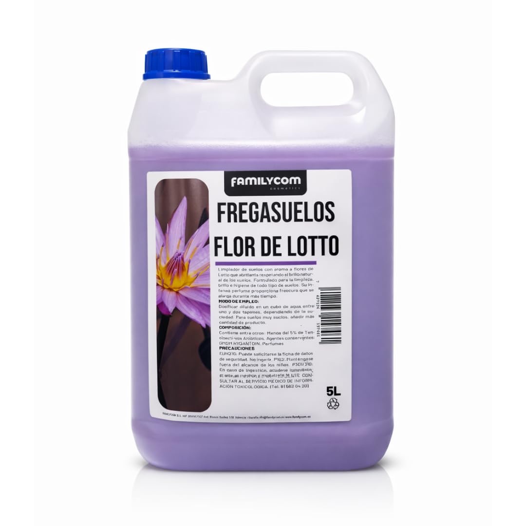 Fregasuelos Concentrado 5 Litros pH Neutro Aroma Flor de Lotto Brillo e Higiene